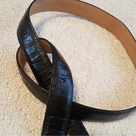 Brighton Black Leather Belt with Silver Buckle - Picture 4 of 7